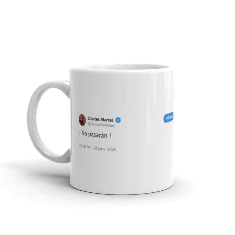 Originální Hrnek Tweet Karel Martel "Ne Projdou"